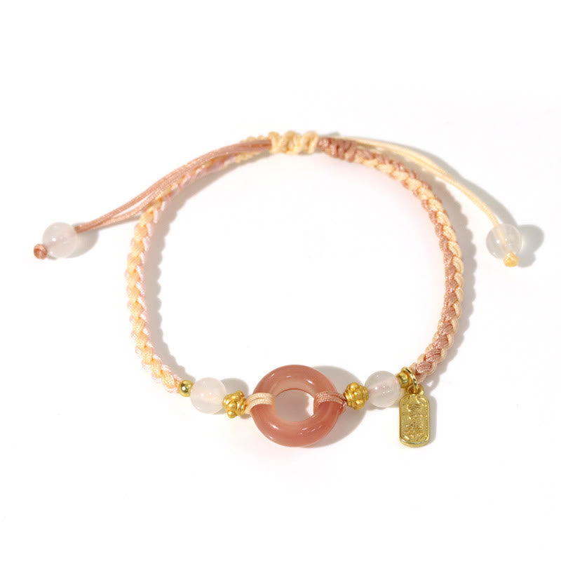 KarmaRipple's Peace And Joy Agate Peace Buckle Auspicious Handmade Woven Bracelet p9