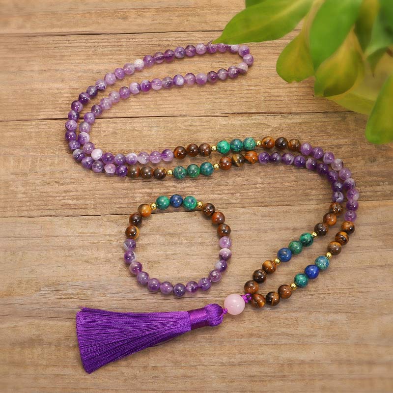 KarmaRipple's Tibetan Amethyst Purify Bracelet Mala Set p4