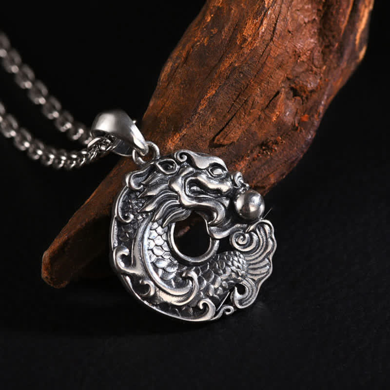 KarmaRipple's Koi Fish Dragon Peace Buckle Wealth Pendant Necklace p7