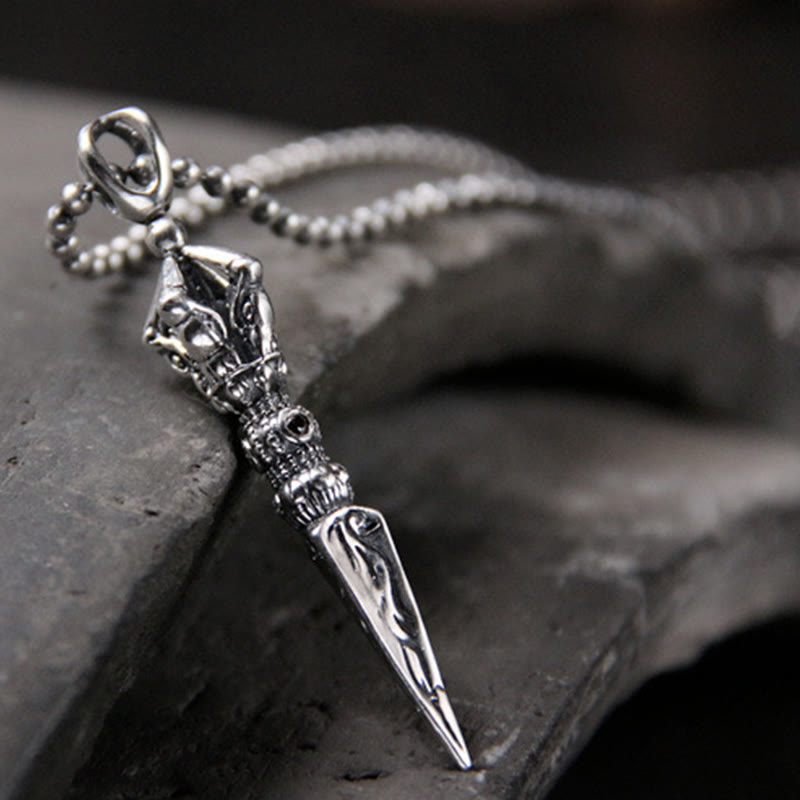 KarmaRipple's 925 Sterling Silver Dorje Vajra Enlightenment Pendant Chain Necklace p2