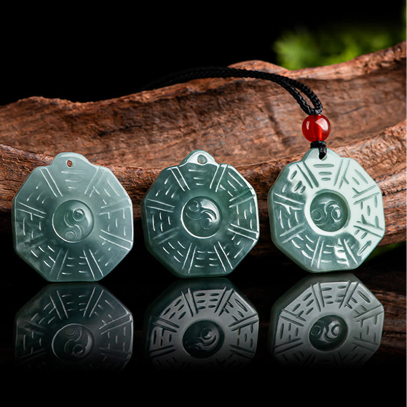 KarmaRipple's Authentic Jade FengShui Bagua Yin Yang Prosperity Pendant Necklace p6