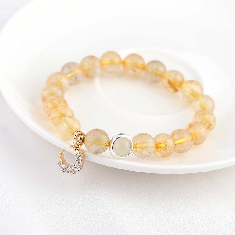 KarmaRipple's Citrine Fortune Protection Moon Talisman Bracelet p7