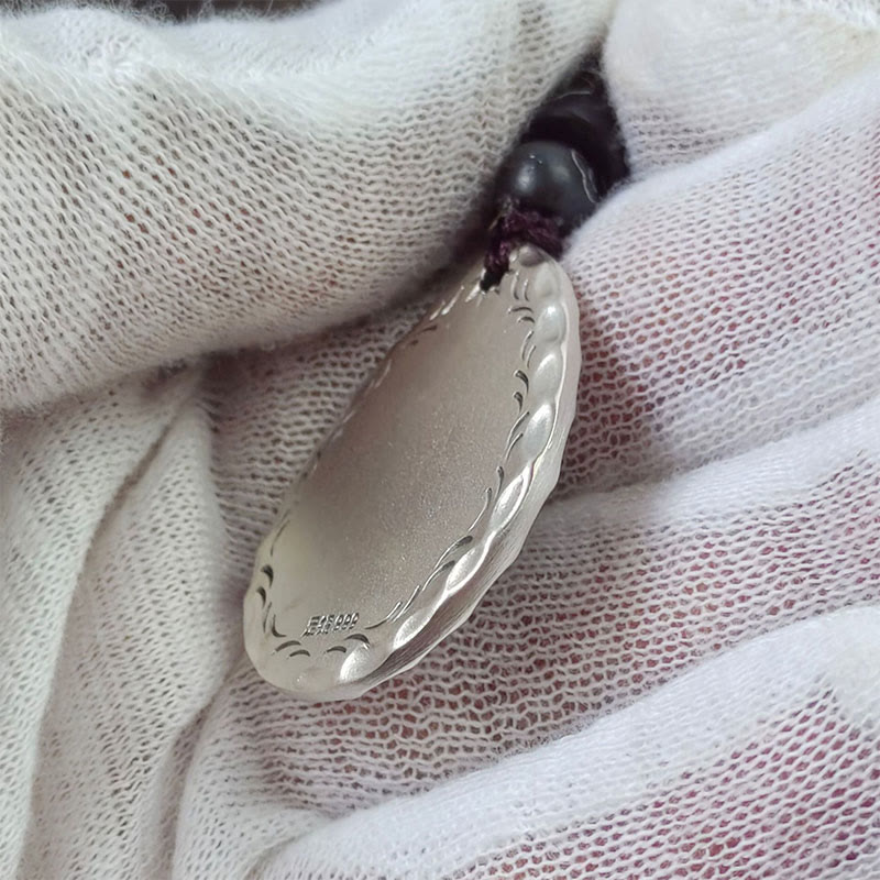 KarmaRipple's Vintage 999 Sterling Silver Yin Yang Bagua Water Drop Design Balance Balance Pendant Necklace p13