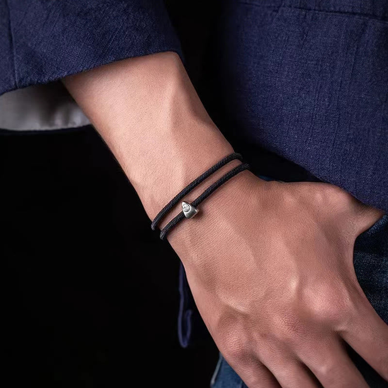 KarmaRipple's 925 Sterling Silver Fu Character Blessing Handmade Woven Bracelet p15