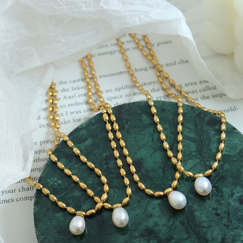 KarmaRipple's Pearl Bead Peace Pendant Necklace p13