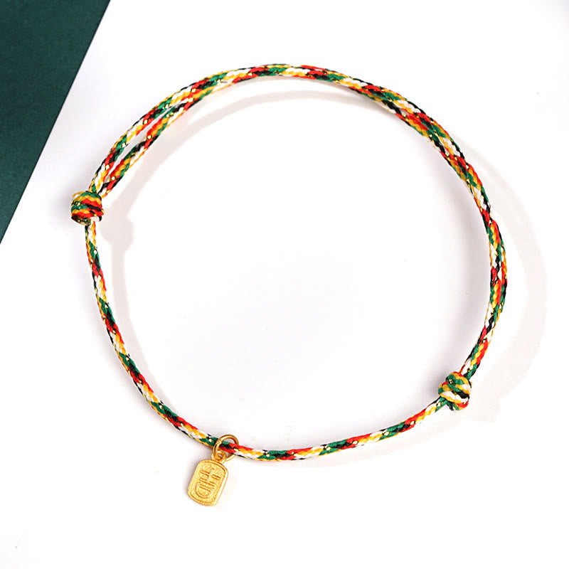 KarmaRipple's Auspicious Fu Character Peace And Joy Fortune Handmade Multicolored Child Adult Bracelet p1
