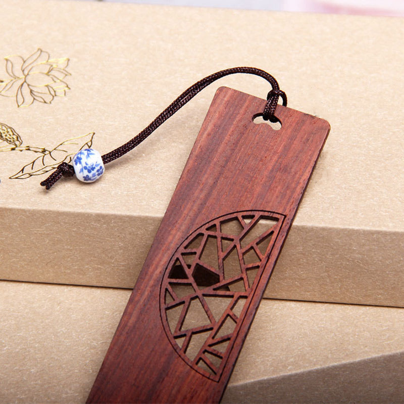 KarmaRipple's The Tree of Life Ebony Wood Small Leaf Red Sandalwood Bookmarks With Gift Box p6