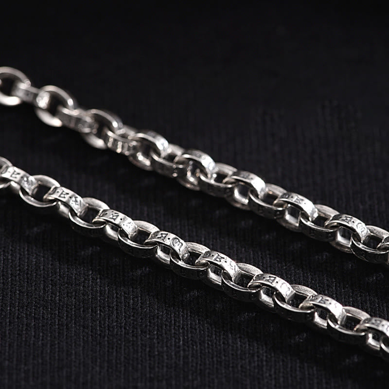 KarmaRipple's 925 Sterling Silver Om Mani Padme Hum Carved Design Creativity Metal Bracelet p5