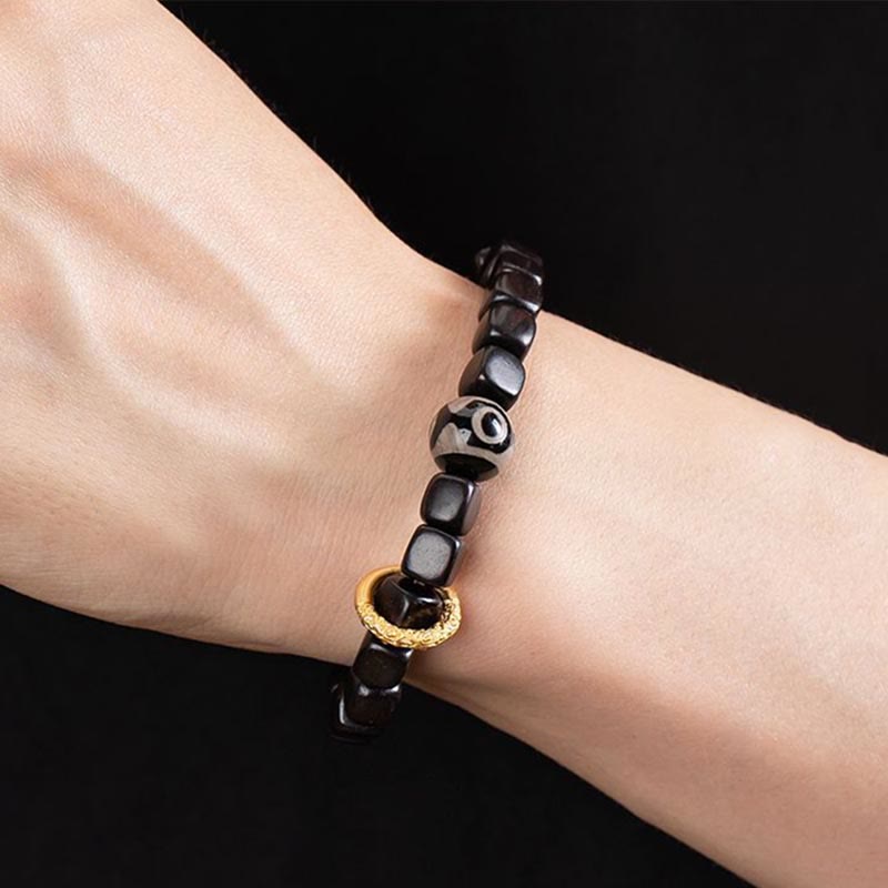 KarmaRipple's Tibetan Ebony Wood Dzi Bead Balance Calm Bracelet p10