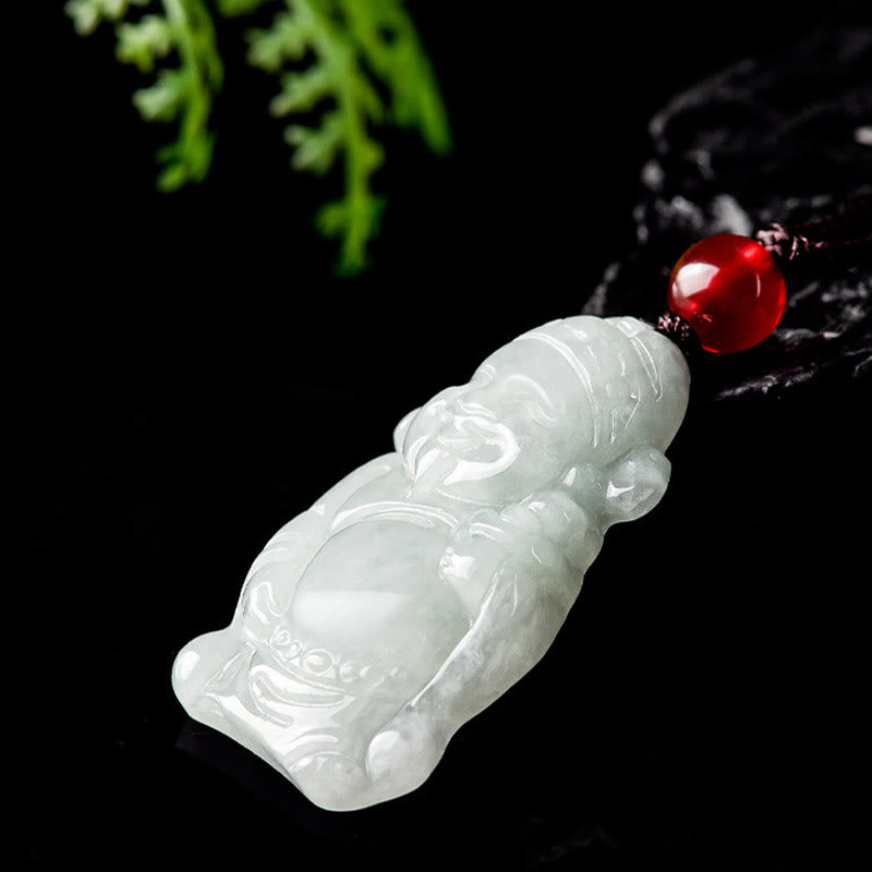 KarmaRipple's Authentic Jade Chinese God of Wealth Caishen Ingot Fortune Pendant Necklace p3