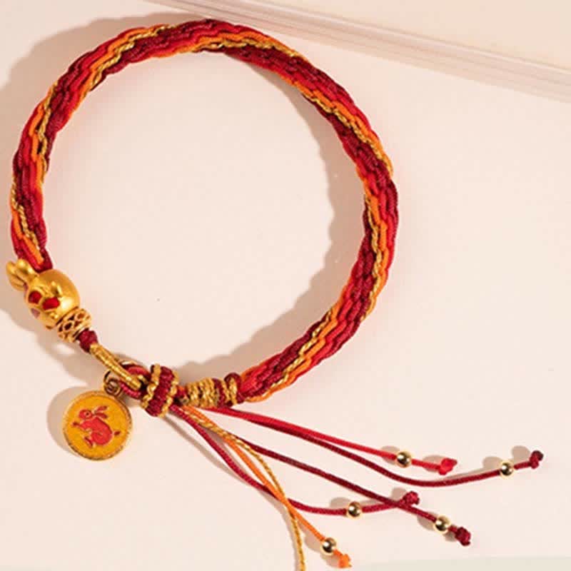 KarmaRipple's Chinese Zodiac Handmade Koi Fish String Protection Reincarnation Weave Braid Bracelet p17