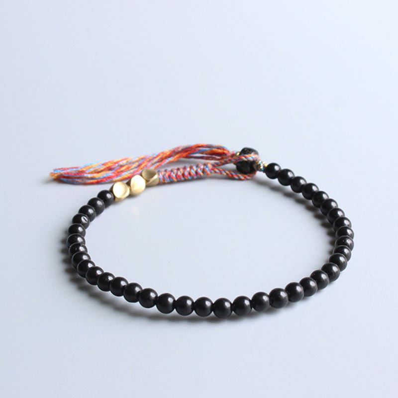 KarmaRipple's Handmade Tibetan Black Onyx Tassel Bracelet p2