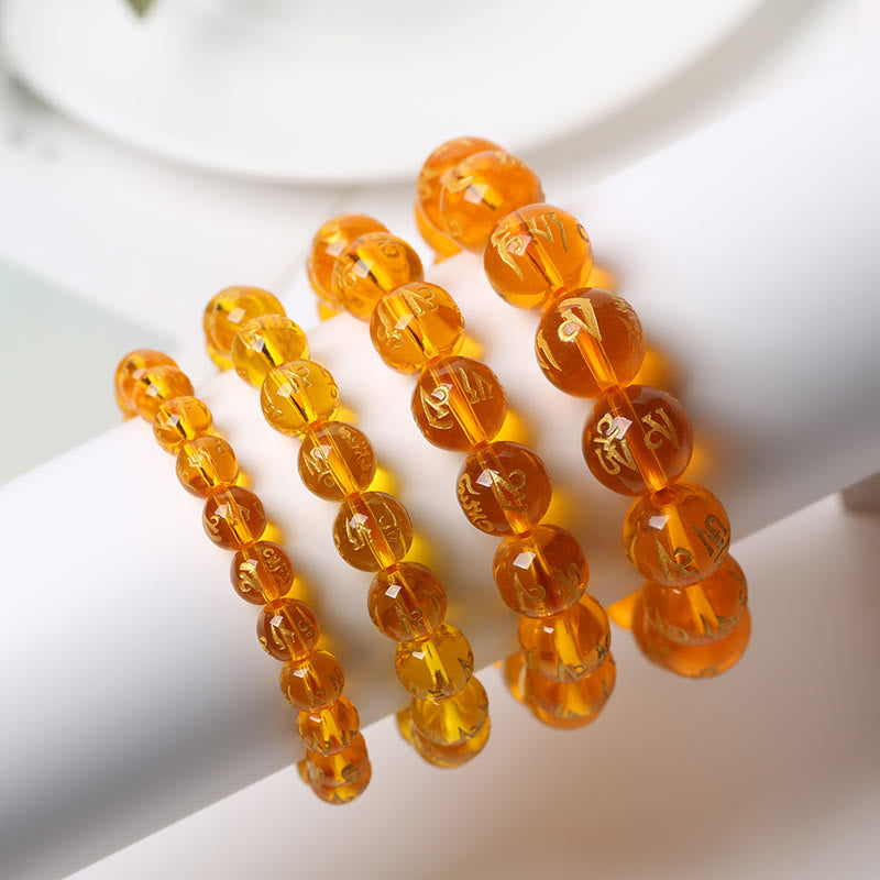 KarmaRipple's Tibet Ivory Gemstone Black Onyx Om Mani Padme Hum Meditation Bracelet p20