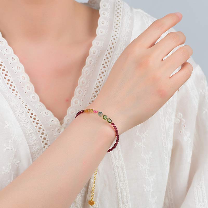 KarmaRipple's Garnet Tourmaline Butterfly Protection Bracelet Anklet p4