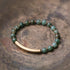 Moss Agate Single Wrap Bracelet / 17cm