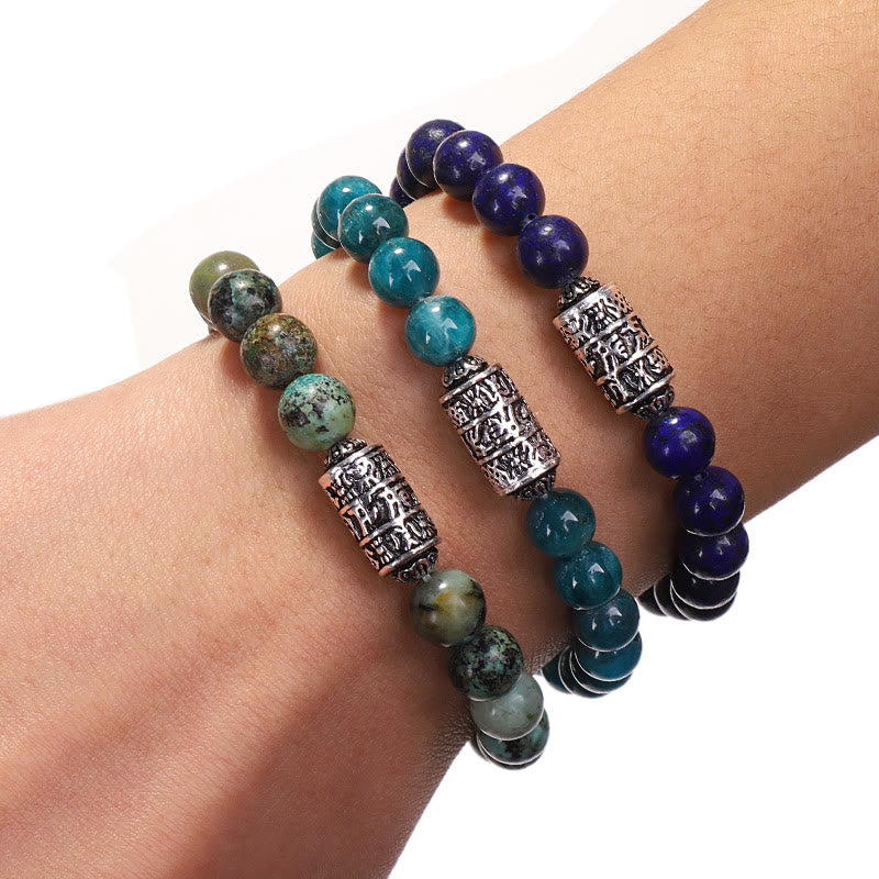 KarmaRipple's Authentic Lazurite Pietersite Unakite Om Mani Padme Hum Bead Positive Bracelet p13