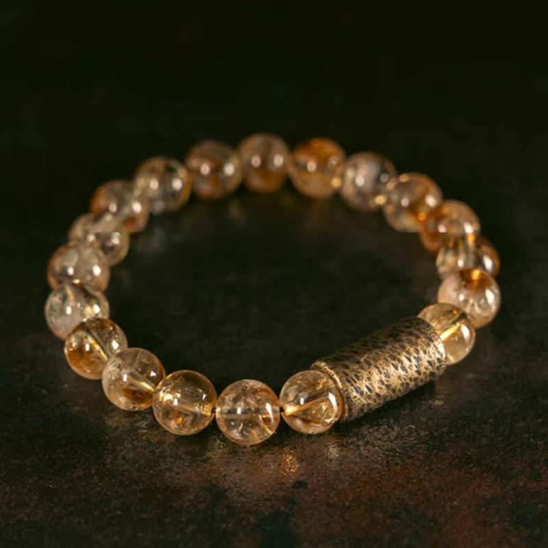 KarmaRipple's Authentic Citrine Gemstone Brass Bead Protection Bracelet p3