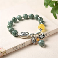 KarmaRipple's 925 Sterling Silver Cyan Jade Amber Success Bracelet