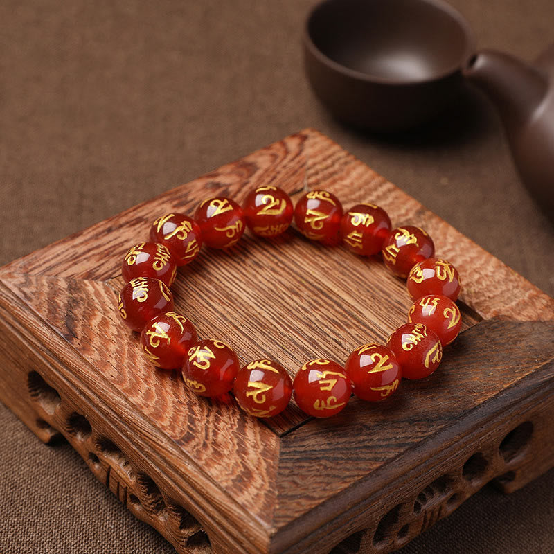 KarmaRipple's Tibet Ivory Gemstone Black Onyx Om Mani Padme Hum Meditation Bracelet p27