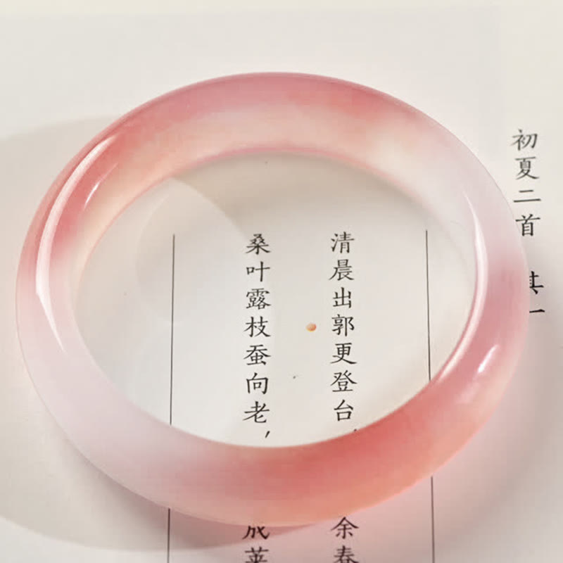 KarmaRipple's Pink Golden Silk Jade Wealth Bracelet Bangle p17