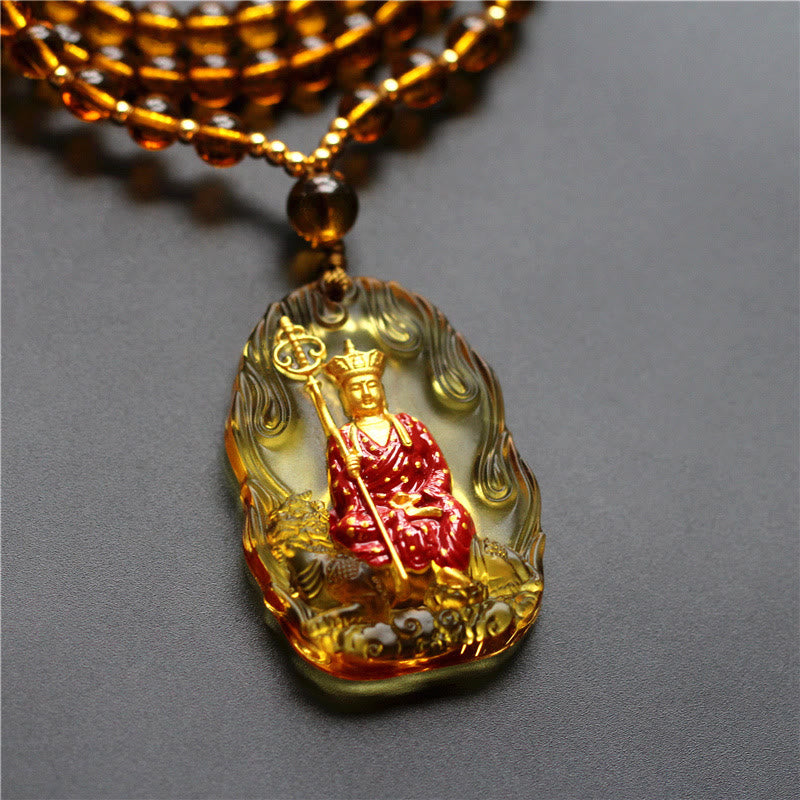 KarmaRipple's Ksitigarbha Buddha Liuli Gemstone Compassion Amulet Pendant Necklace p14