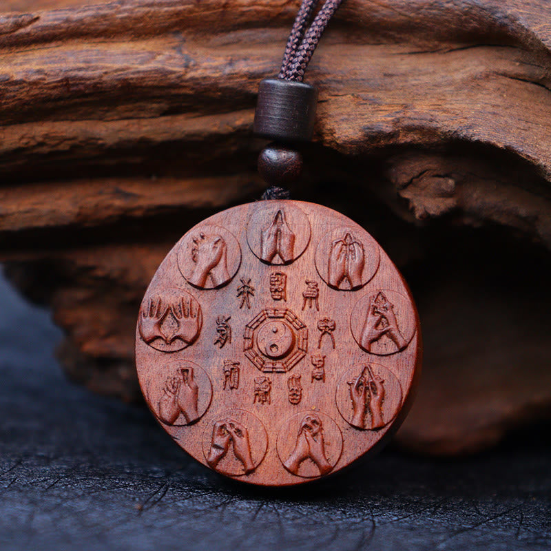 KarmaRipple's Lightning Struck Jujube Wood Yin Yang Bagua Mountain Ghosts Spend Money Protection Pendant Necklace p7