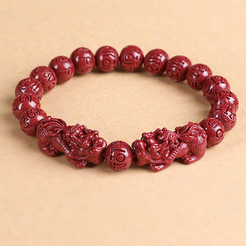KarmaRipple's Authentic Double PiXiu Cinnabar Om Mani Padme Hum Wealth Fortune Bead Bracelet p11