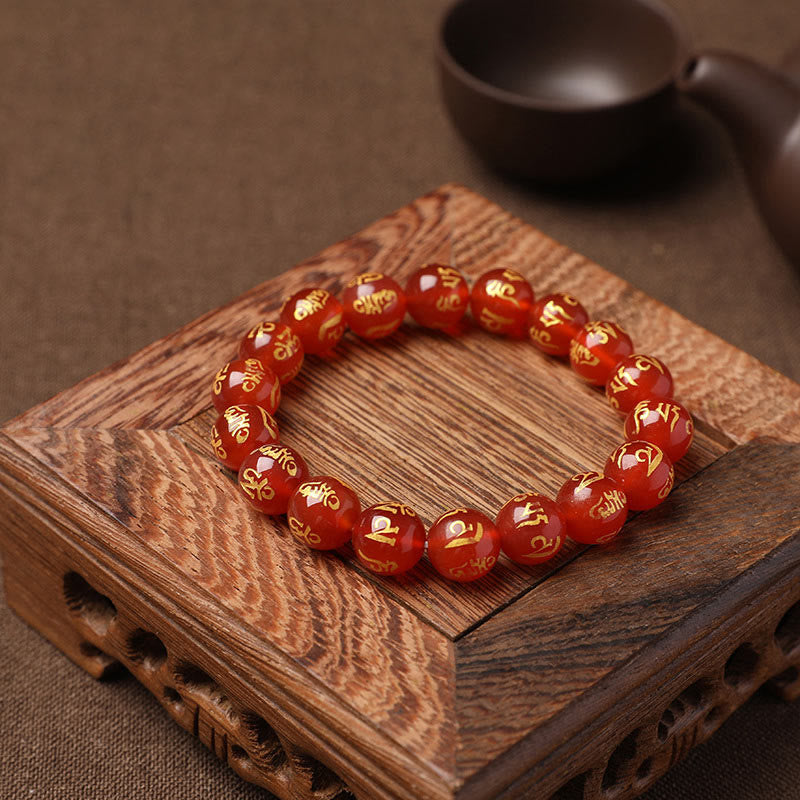 KarmaRipple's Tibet Ivory Gemstone Black Onyx Om Mani Padme Hum Meditation Bracelet p26