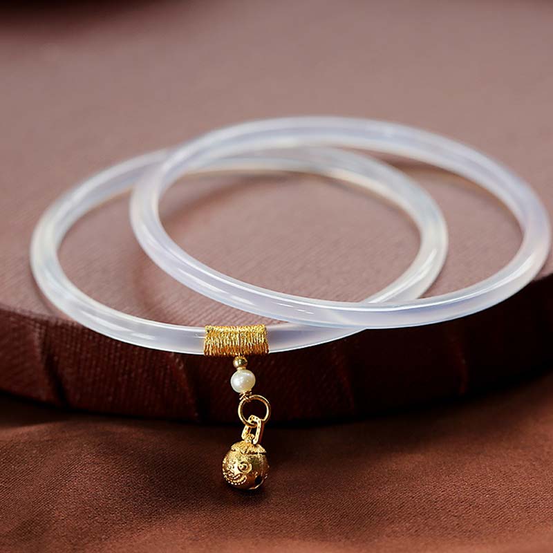 KarmaRipple's Authentic Cyan Ivory Jade Success Bracelet p13