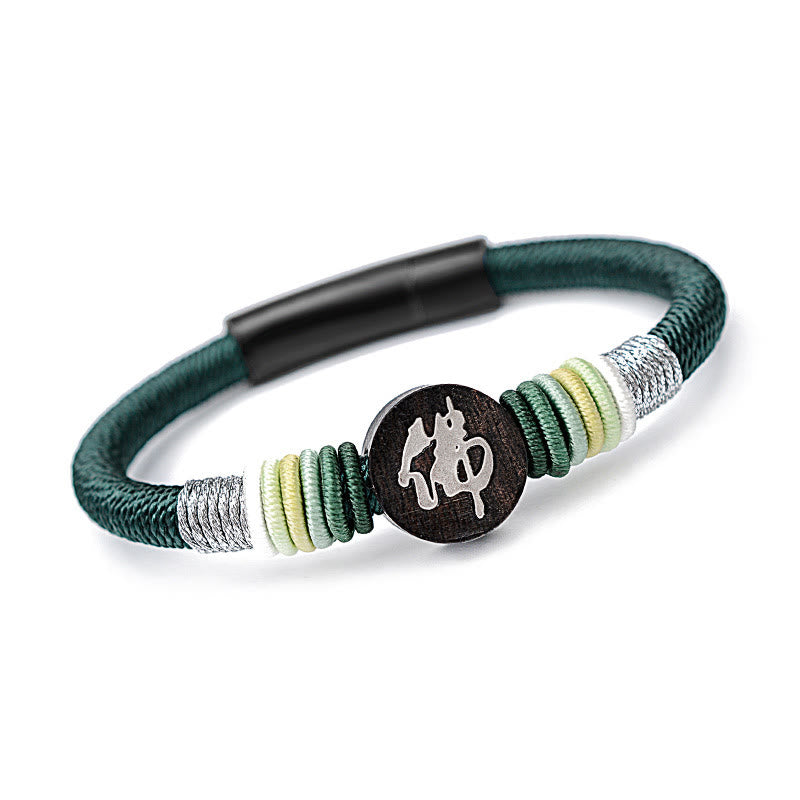 KarmaRipple's Buddha Character Ebony Handcrafted Rope Bracelet p40