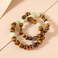 KarmaRipple's 2Pcs Tiger Eye Glowstone Luminous Bead Protection Pair Bracelet