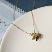 KarmaRipple's Elephant Titanium Steel Fortune Pendant Chain Necklace