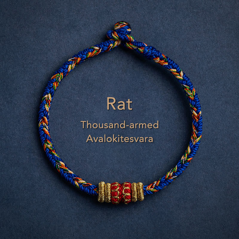 KarmaRipple's Tibet Handmade Chinese Zodiac Natal Buddha Fortune Strength Woven String Bracelet p38