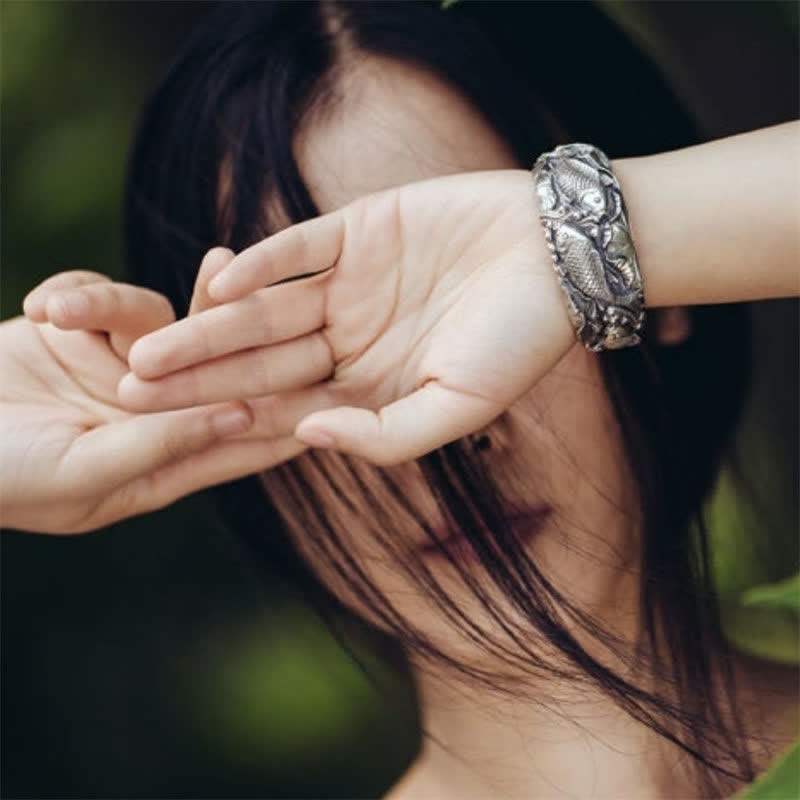 KarmaRipple's Koi Fish Lotus Fortune Wealth Bracelet Bangle p7