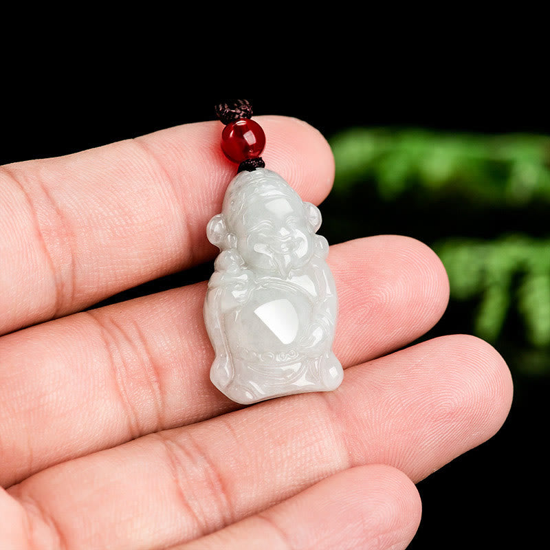 KarmaRipple's Authentic Jade Chinese God of Wealth Caishen Ingot Fortune Pendant Necklace p4