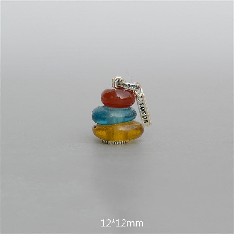 KarmaRipple's Zen Cairn Labradorite Various Crystals Calm Necklace Pendant p4