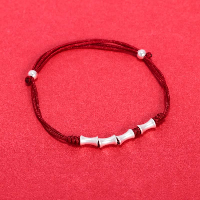 KarmaRipple's 925 Sterling Silver Bamboo Design Protection Fortune Woven Bracelet p25