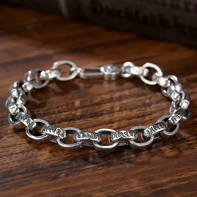 KarmaRipple's 925 Sterling Silver Om Mani Padme Hum Engraved Peace Bracelet Bangle p11