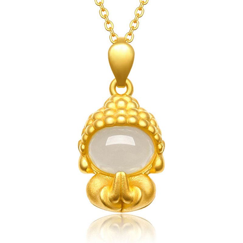 KarmaRipple's Ivory Jade Buddha Success Necklace Pendant p11