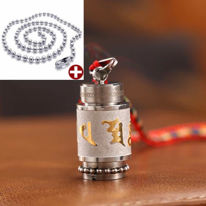 KarmaRipple's Tibet Om Mani Padme Hum Shurangama Mantra Titanium Steel Wisdom Amulet Pendant Necklace p47