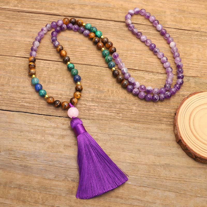 KarmaRipple's Tibetan Amethyst Purify Bracelet Mala Set p7