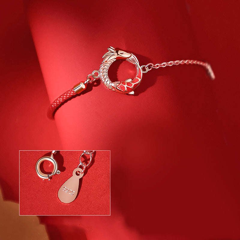 KarmaRipple's 925 Sterling Silver Year Of The Dragon Bronze Koi Fish Fortune Protection Bracelet p7