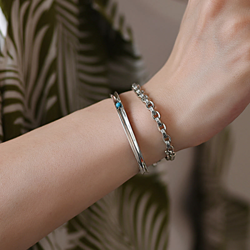 KarmaRipple's 925 Sterling Silver Om Mani Padme Hum Carved Design Creativity Metal Bracelet p15