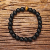KarmaRipple's 108 Mala Beadwork Frosted Stone Tiger Eye Balance Bracelet Pendant Necklace