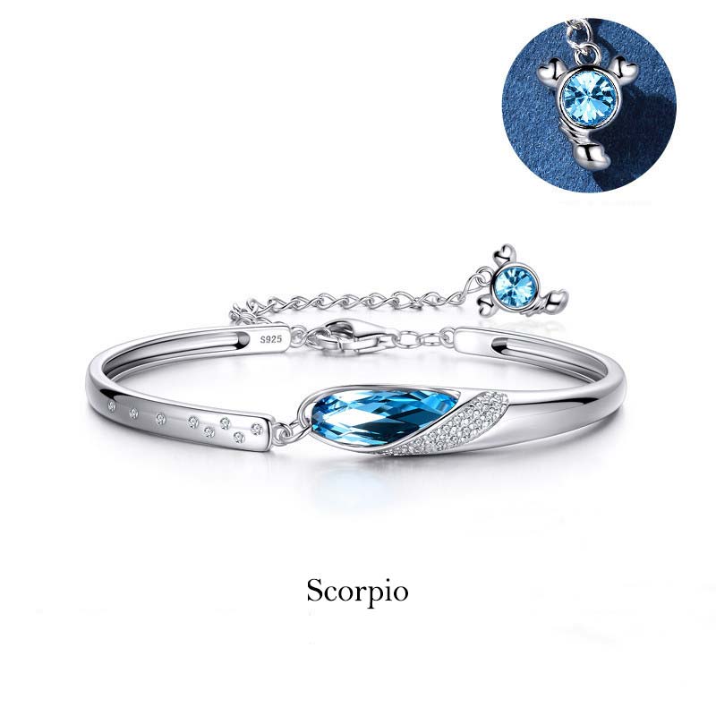 KarmaRipple's 925 Silver Plated Bronze 12 Constellations of the Zodiac Talisman Bracelet p28