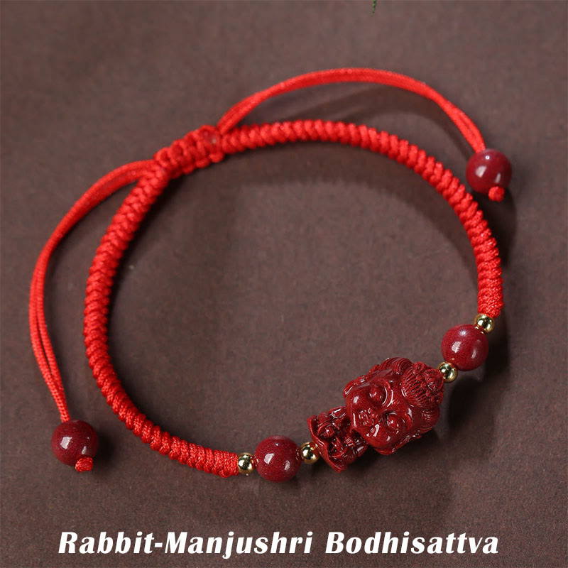 KarmaRipple's Chinese Zodiac Natal Buddha Cinnabar Amulet Blessing String Bracelet p3