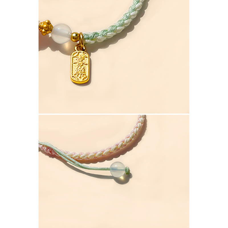 KarmaRipple's Peace And Joy Agate Peace Buckle Auspicious Handmade Woven Bracelet p5