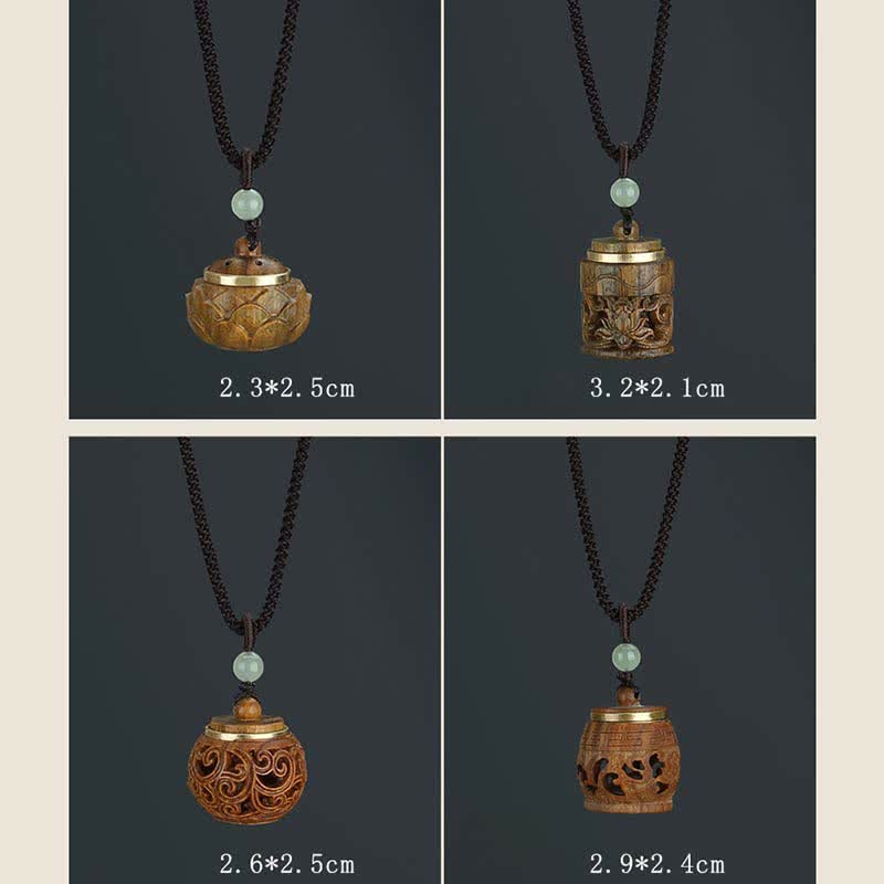 KarmaRipple's Tibet Green Sandalwood Rosewood Om Mani Padme Hum Lotus Positive Soothing Pendant Necklace p19