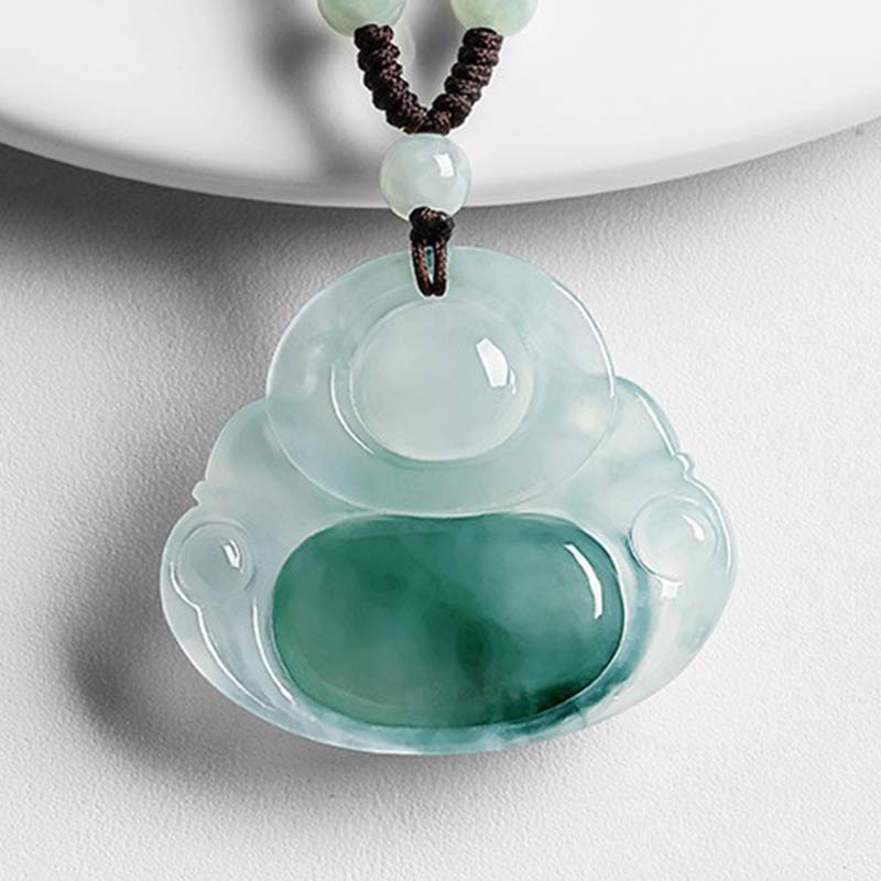 KarmaRipple's Cyan Jade Fortune Pendant Necklace p8