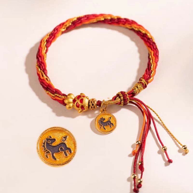 KarmaRipple's Chinese Zodiac Handmade Koi Fish String Protection Reincarnation Weave Braid Bracelet p7